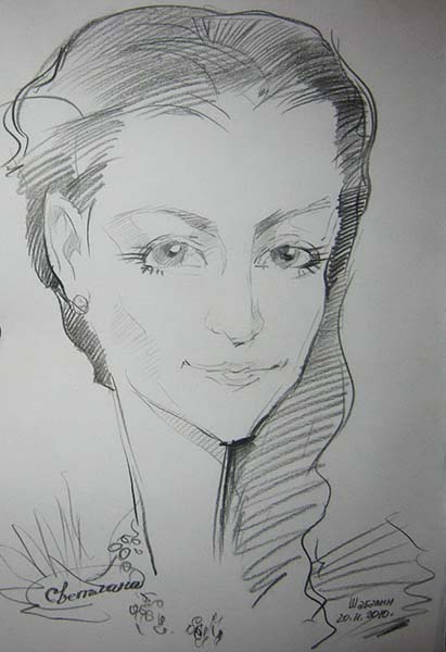 шарж по фото Светланы от шаржиста Мишеля, Михаила Шабалина Минск